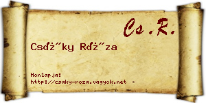 Csáky Róza névjegykártya