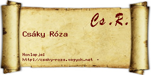 Csáky Róza névjegykártya